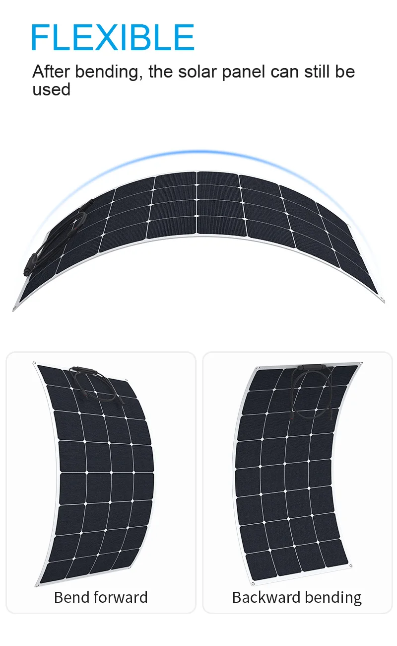 120W 20.8V ETFE Sunpower Cells Green Energy Photovoltic Semi Flexible Solar Panel Power For Yachts Cars Campervans RVs Boats.jpg