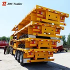 China Supplier 2 Axle 3 Axles Container Transport Flatbed Semi Trailer For Sale