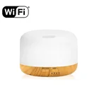 New 2.4G WI-FI ultrasonic aromatherapy 300ml essential oil Wood Grain base aroma diffuser compatible with Alexa Echo APP