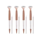 Luxury customized LOGO rose gold ball point pen easy smooth handwriting diamond ballpoint pen