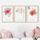 modern red flower decorative painting wholesale framed wall art printed