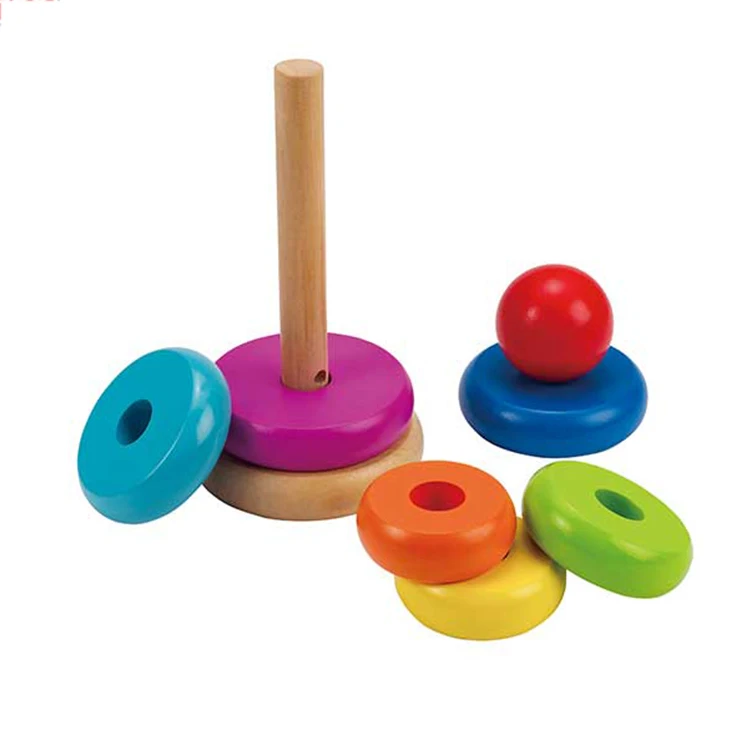 Wooden Rainbow Stacker Classic Educational Wooden Baby Toy