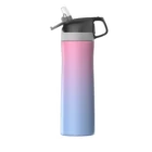 FEIJIAN 550ml Sport Auto Straw Water Bottle Double Wall 316 Stainless Steel tritan powder coating Dust-resistant design