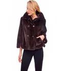 Genuine Mink Fur Keyring Knitted Mink Fur Mink Coat with Long Sleeves