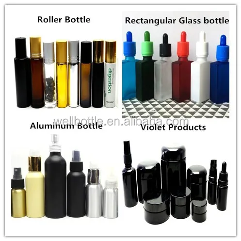Wholesale 30ml 1oz black empty cosmetic glass essential oil bottle shoulder-010RL