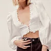 /product-detail/latest-custom-long-sleeve-cotton-deep-v-neck-design-button-white-blouse-for-women-tops-62245209697.html