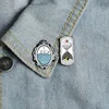 Day and Night Hourglass Enamel Pin Drifting Bottle Brooches Backpack Clothes Lapel Pin Ocean Nature Badge Jewelry Gift Friends