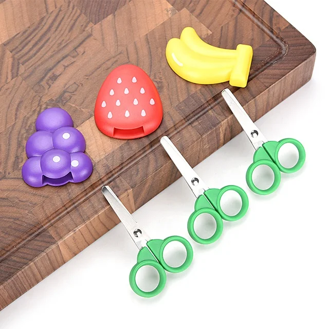Portable Snap Head Children Shear Multi-fonction Handwork Children Scissors With Fruit Sheath