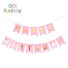 Amazon Lazada Paper Flag happy Birthday Banner factory Custom Design Cheap fish tail Flag Party Birthday Decorations