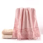 3 Towel 3 Good Design Plain Weave Velvet Towel With A Beautiful Lace And Bowknot Pearl