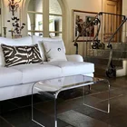 Clear Acrylic Coffee Table Rectangle Tea Table Living Room Furniture