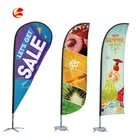 Promotional usage Advertising exhibition event outdoor Feather Flag Flying Beach Flag banner stand , Teardrop Flag wholesale