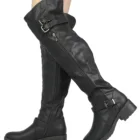 Factory Wholesale Custom Logo Ladies Shoes Over Knee High Heel Leather Boots for Women