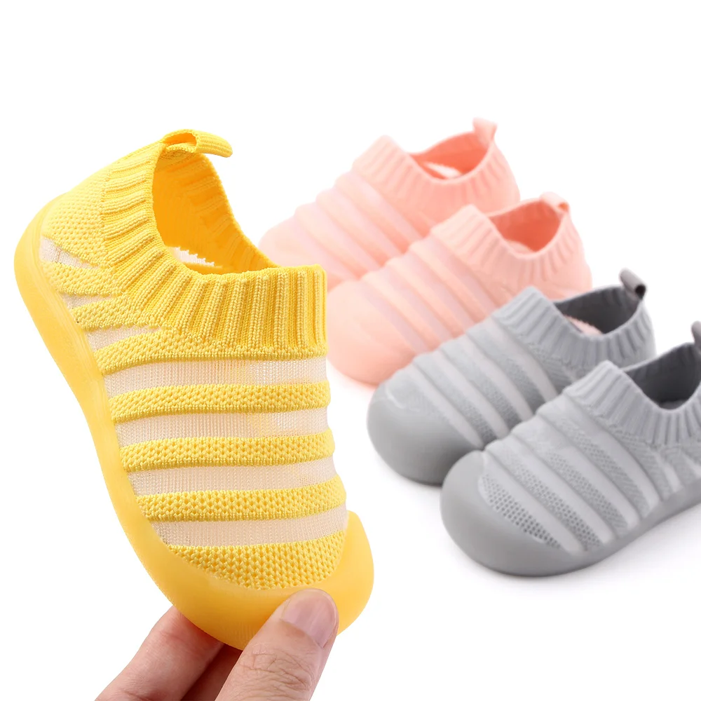 High Quality Baby Shoes Sole Newborn Shoes Design Rubber in Summer Knitting Boy Girl Kids Children EVA Sock OEM Solid Mesh D2448 details
