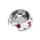Food Grade Plastic Pet Bowl with Stainless Steel Eating Surface