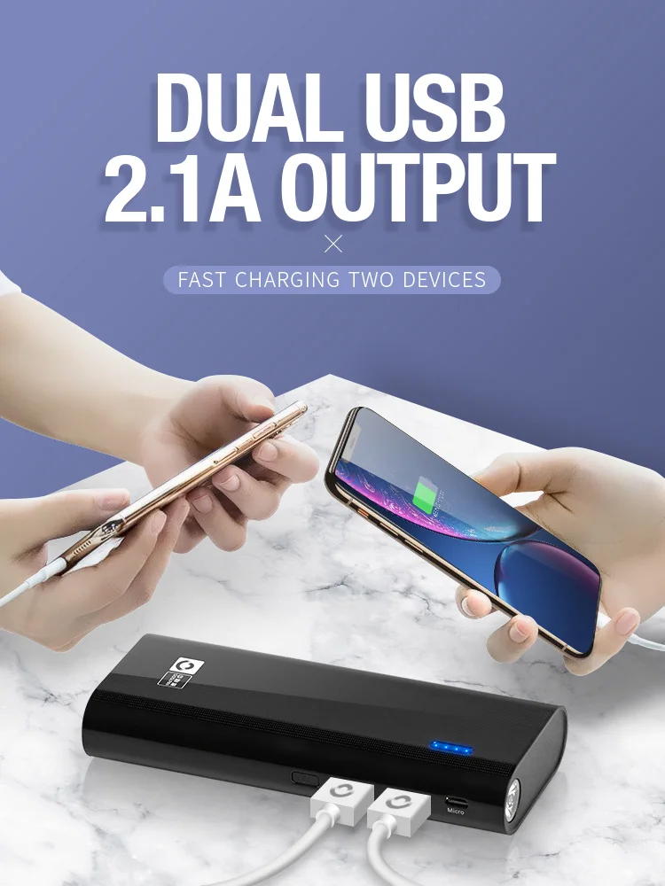 Latest design high quality Dual USB Power Bank DC 5V 2A 10000mAh christmas gift power bank with LCD display - ANKUX.COM