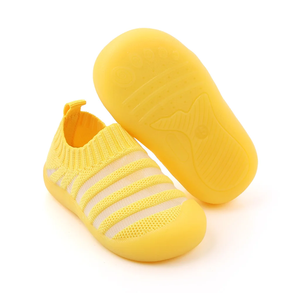 High Quality Baby Shoes Sole Newborn Shoes Design Rubber in Summer Knitting Boy Girl Kids Children EVA Sock OEM Solid Mesh D2448 supplier