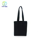 Promotional Customized Black 12oz Canvas Cotton Shopping Tote Bag