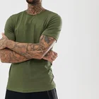 Mens Hiking T-shirt Regular fit solid color army green o-neck T shirts Camping Tshirts