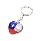 Chile Souvenirs Love Heart Shaped Zinc Alloy Key Holder with Keyring