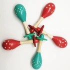Wooden colorful sand hammer cheap sand hammer toy