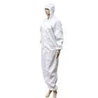 White Stripe Grid Clothing Clothes ESD Cleanroom Garment Antistatic Cleanroom Smock Coverall Suit