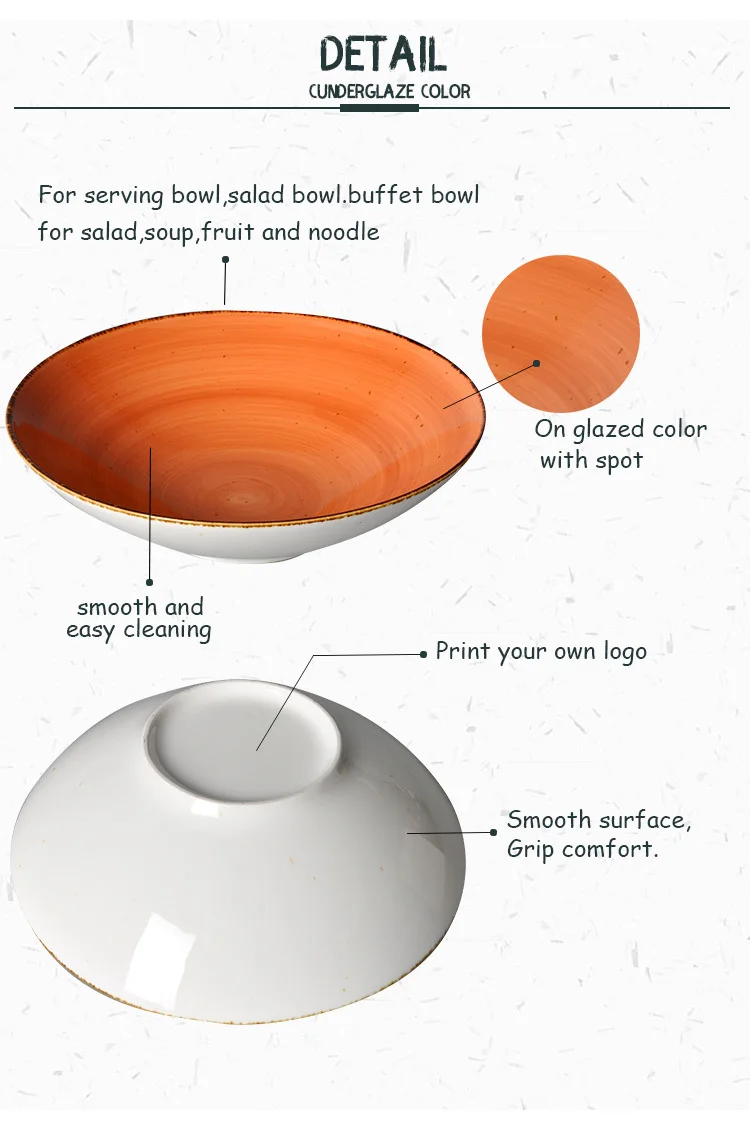 2020 New Design Direct Factory Good Quality Table Top Wholesale Ceramic Bowl Hotel Restaurant Porcelain Soup Bowl Salad Bowl