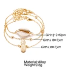 Jewelry Shell Bracelet New Jewelry Source Pineapple Shell Bead Chain Bracelet 3 Piece Set Anklet