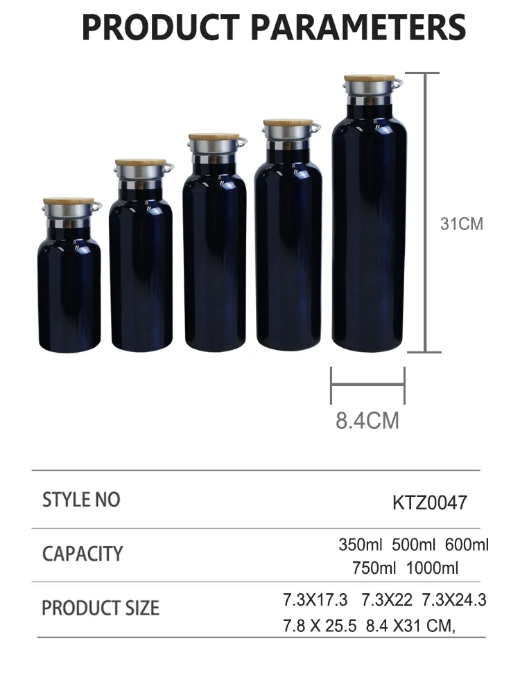Wide mouth vacuum flask thermos travel water bottle