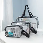hot sale travel zipper women organizer, storage transparent pvc clear cosmetic toiletry makeup bag