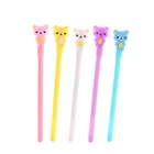 Creative patch silicone gel bear pen, cartoon cute animal modeling gel pen learning supplies