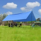 Portable Outdoor Waterproof Rain Fly Tarp Tent & Beach Sunshade Tarp Anti UV Garden Awning Sun Shelter