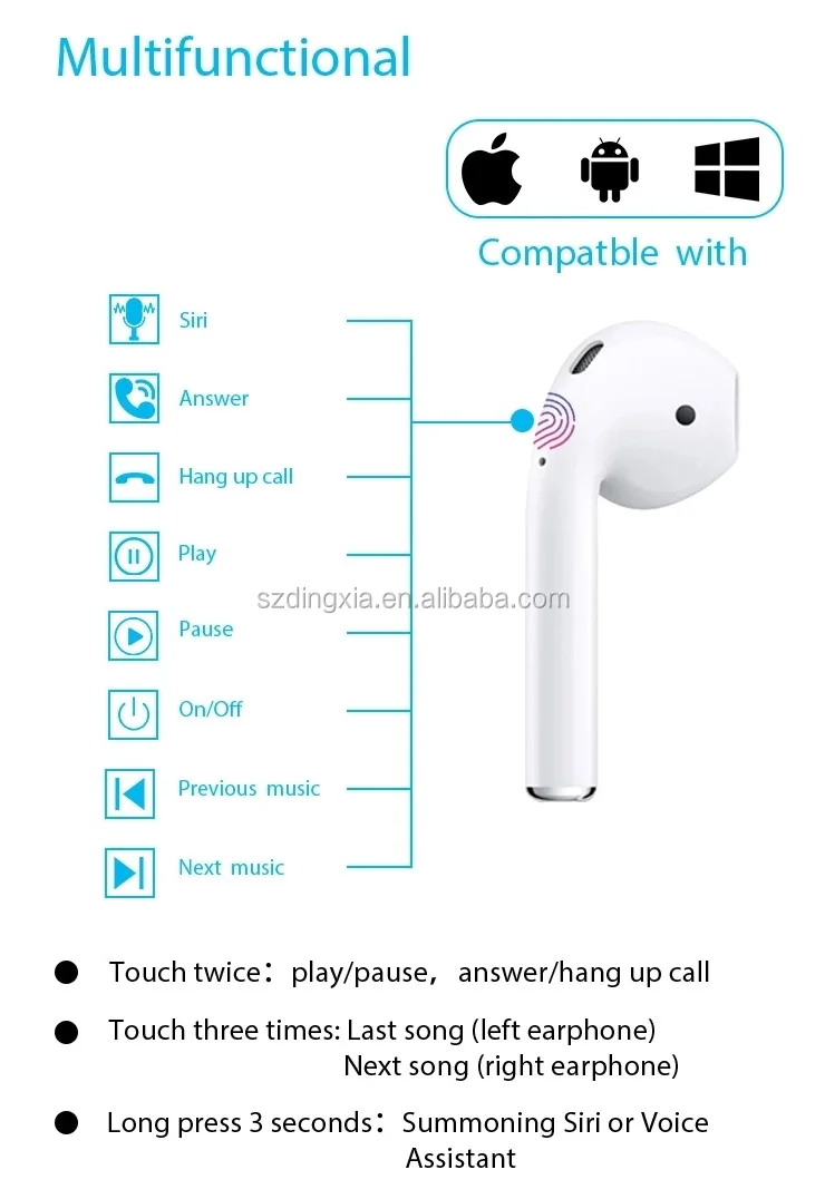 I28 TWS Aps 2 1:1 Airpods 2 Touch Control Earbuds Wireless Charge Pop-Up Headphone - ANKUX.COM