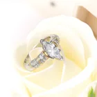 Rings Rings New White Gold And Gold Double Tones High Plated Oval Shape Clear Pure CZ Gemstones Engagement Rings