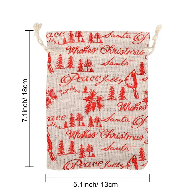 drawstring burlap pouch christmas gift jute bag for candy