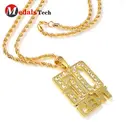 Gold Plating Gold Popular Shinny Gold Pendant Necklace Chain Gift Dog Tag For Girls
