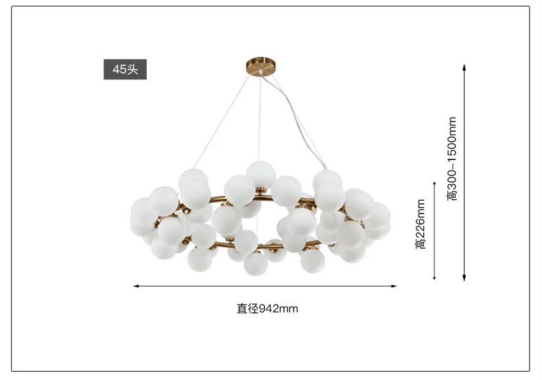 Luxury Decorative glass globe pendant lamp Dining Room Chandeliers Pendant Lights Hotel