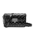 Rivet Fashion Luxury Designer Handbags Genuine Cow Leather Double Shoulder Straps Bag Women Crossbody Bag Lady Bags