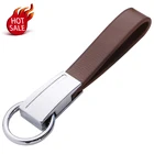 Wholesale custom blank leather keychain key ring gifts car metal logo keychain keyring