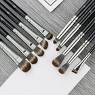 Beili Professional Eye makeup tools Shinny black and Brown hair 10 pcs make up brush set vegan make up brushes