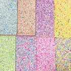 2020 Wholesale Shiny ceramics chunky glitter faux leather fabric for hair bow