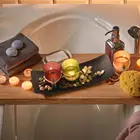 Rocks And Tray Natural Candlescape Set Decorative Glass Candle Holder