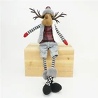Christmas party supplies lovely ornament plush reindeer table decoration promotion gift elk figure moose shelf sitter