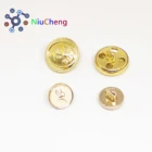 Gold engrave 19mm custom sewing buttons metal shank button for Clothing