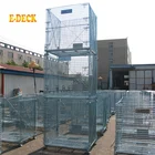 Foldable Rigid Galvanized Stackable Warehouse Collapsible Storage Cargo Rigid Metal Bin Cage Box Wire Mesh Container