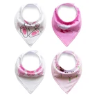 Popular Design Baby Bandana Drool Bibs Cotton Plain Solid Bibs