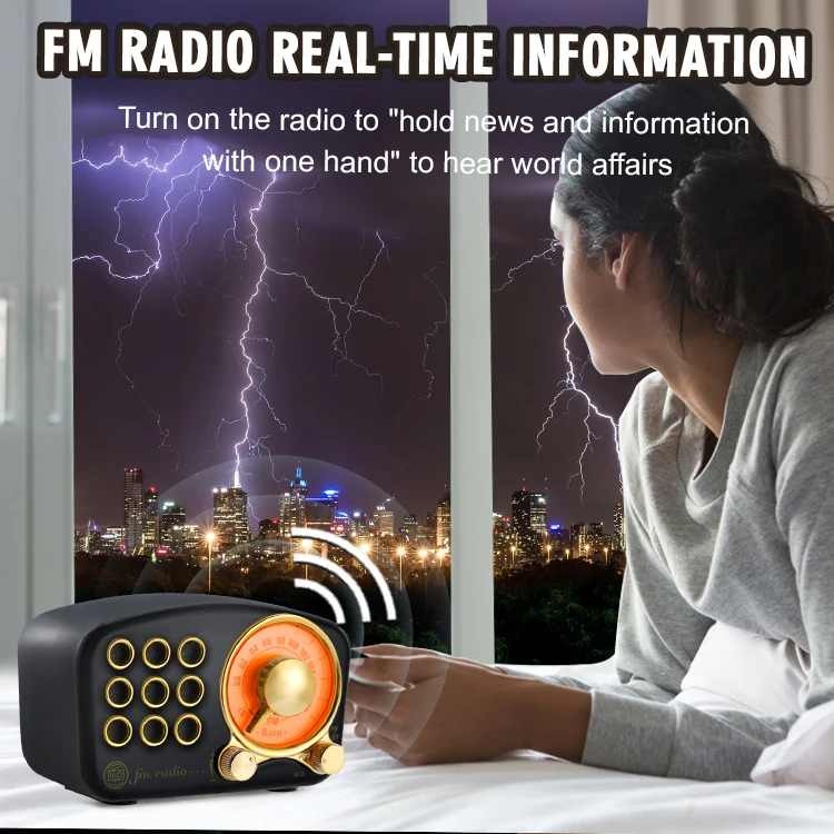 Gift for Christmas 2020 amaze hot selling retro BT speaker Vintage Radio wood crafts