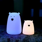7 色ベア led usb 子供動物の夜の光シリコーンソフト漫画保育園のランプ呼吸 led ナイトライト
