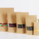 Free Compound Custom Free Design Environment Friendly Recycled Snack Food Kraft Paper Compound Bag With Clear Window