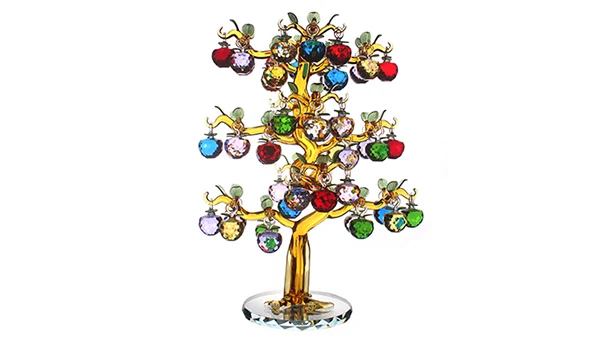 k9 crystal apple tree with 6 apples for home decor glass tree